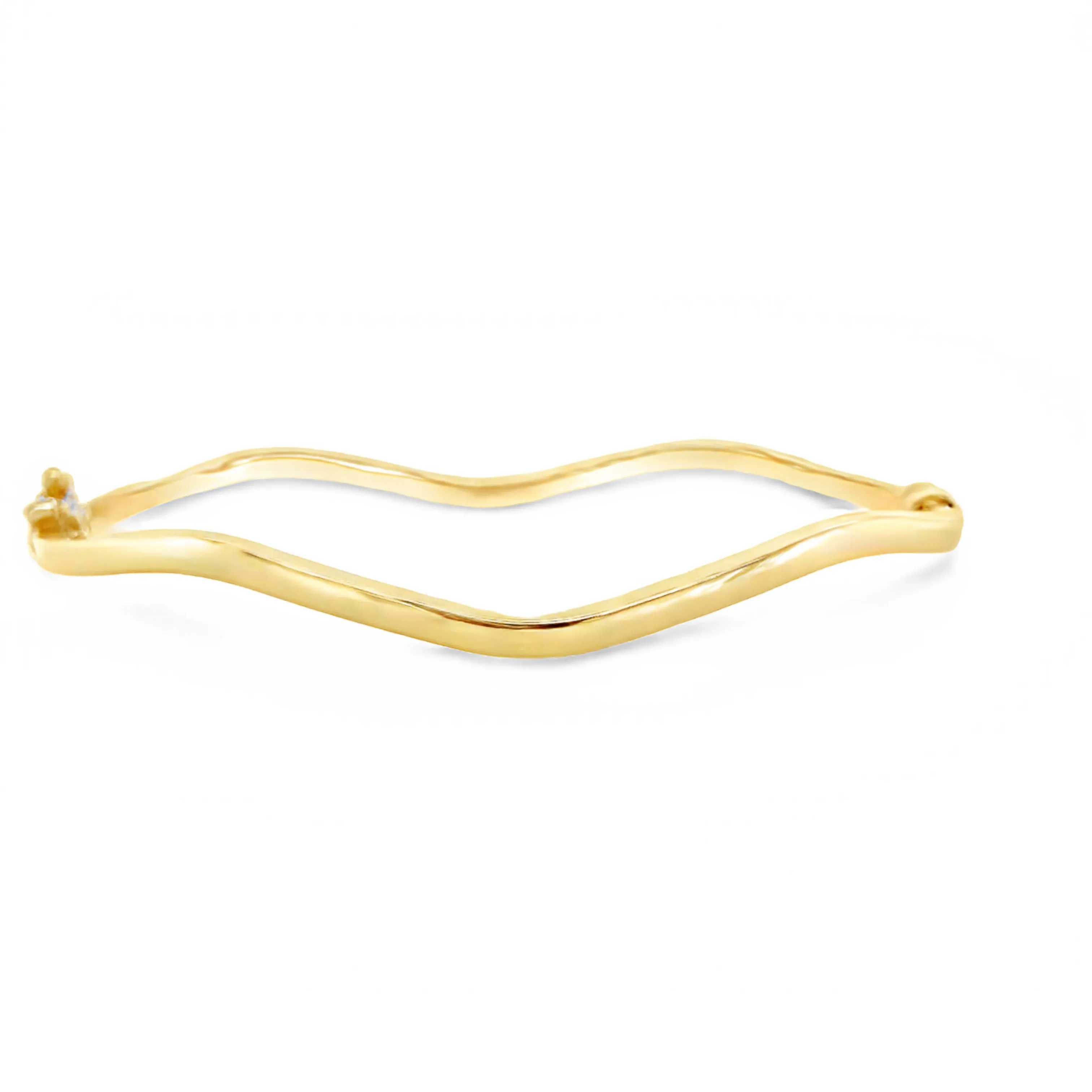 10K Gold Wavy Bangle (tiny dent on one side)