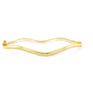 10K Gold Wavy Bangle (tiny dent on one side)