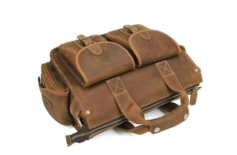 13 Inch Rustic Brown Leather Laptop Bags for Women