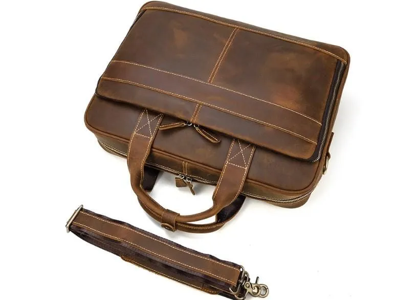 15 Inch Womens Brown Leather Laptop Bags