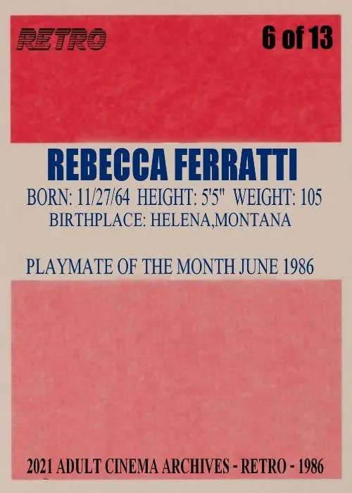 2021 Retro 1986 Rebecca Ferratti Nude Card