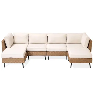 6-piece Wicker Conversation Sofa