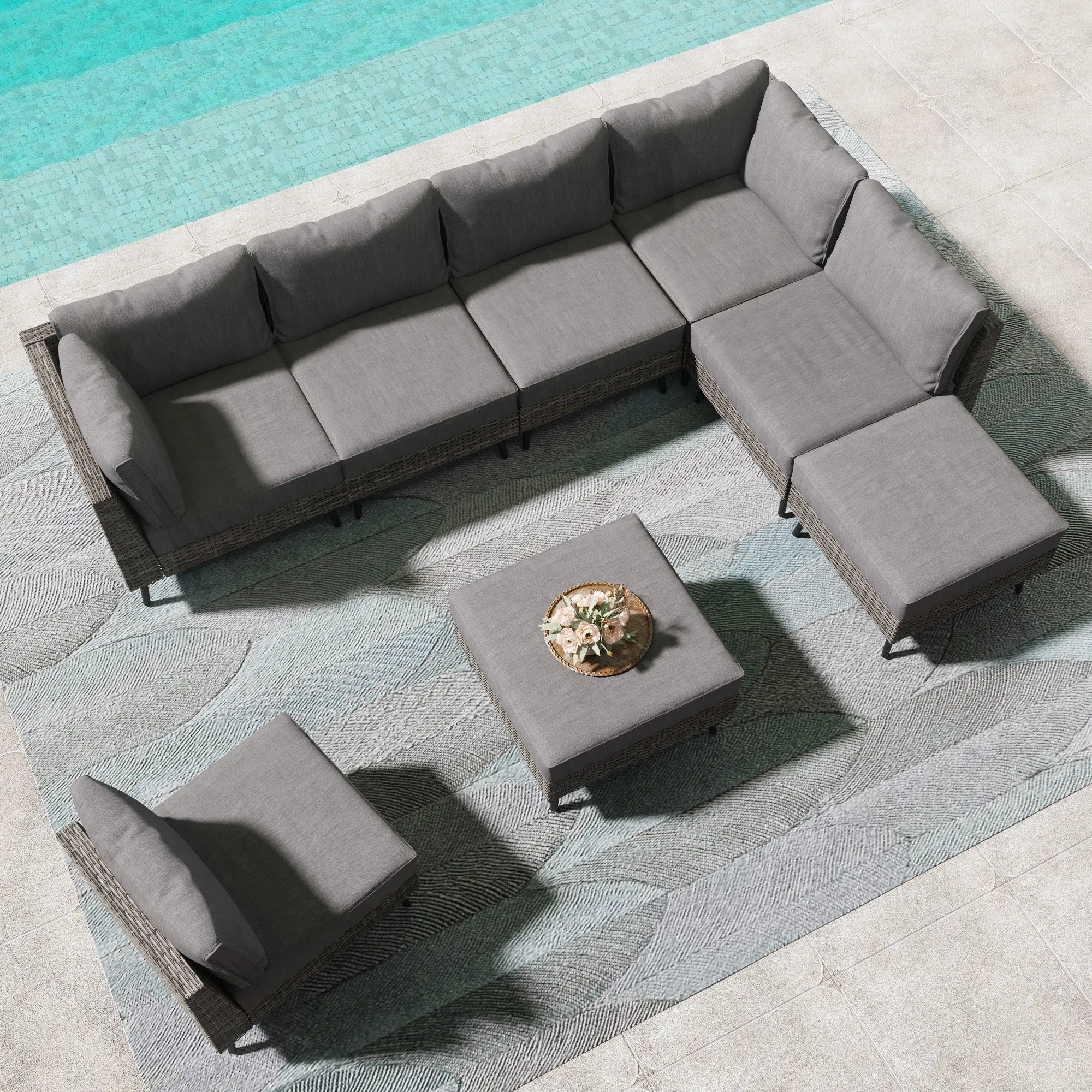 8-piece Wicker Sectional Sofa