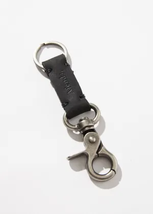 Afends Unisex Scene - Leather Keyring - Black