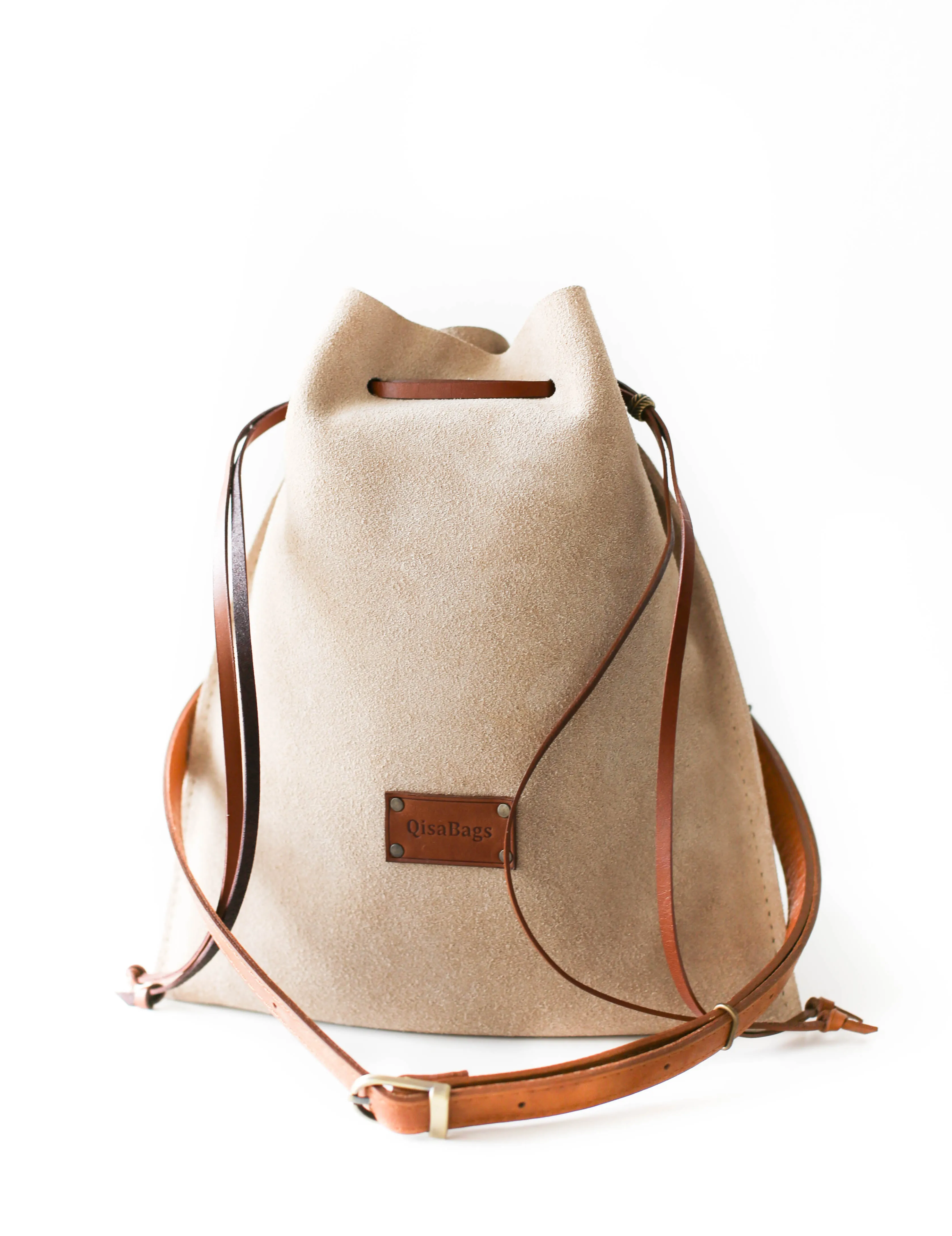 Beige Suede Cross Body Bag