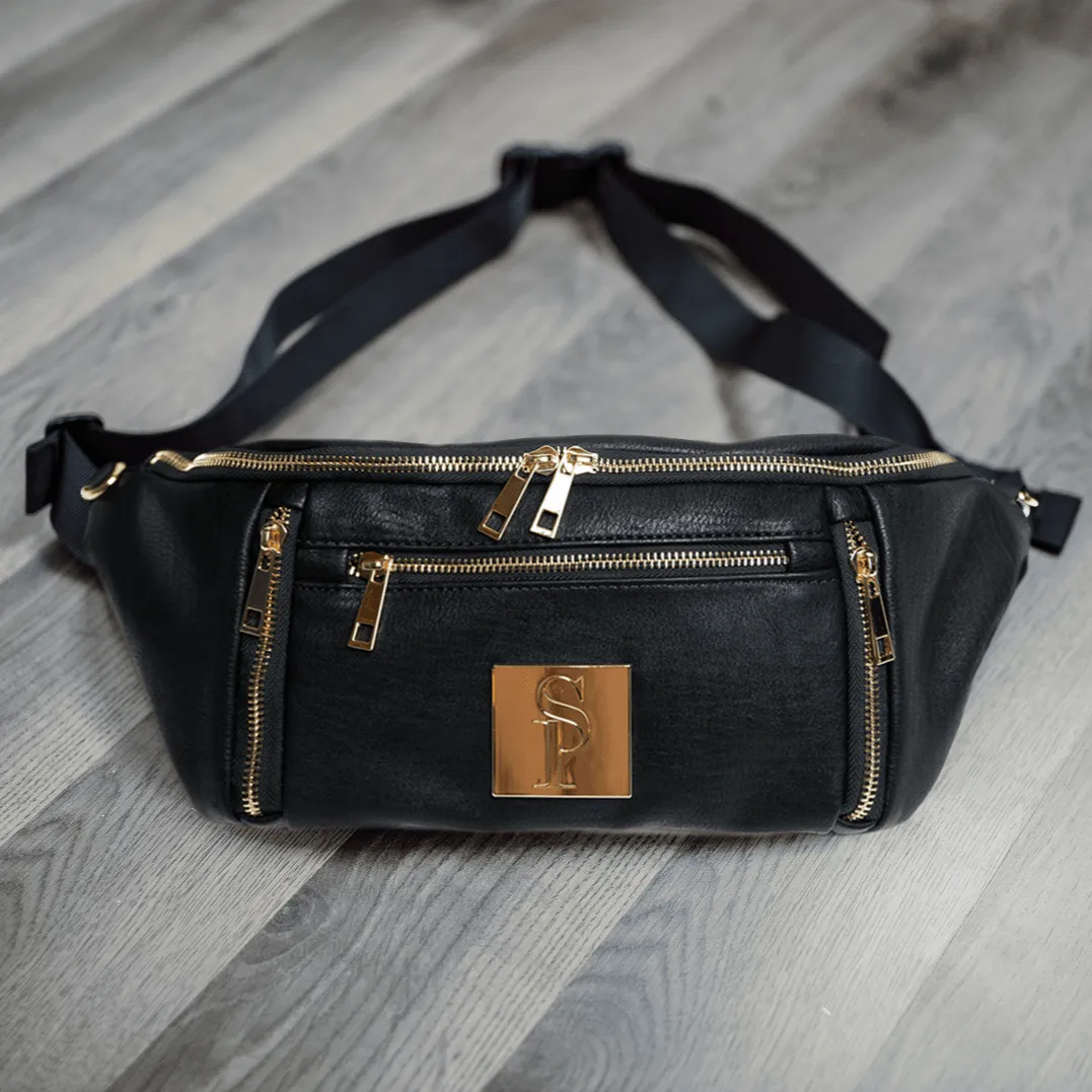 Black Luxury Leather Sling Bag