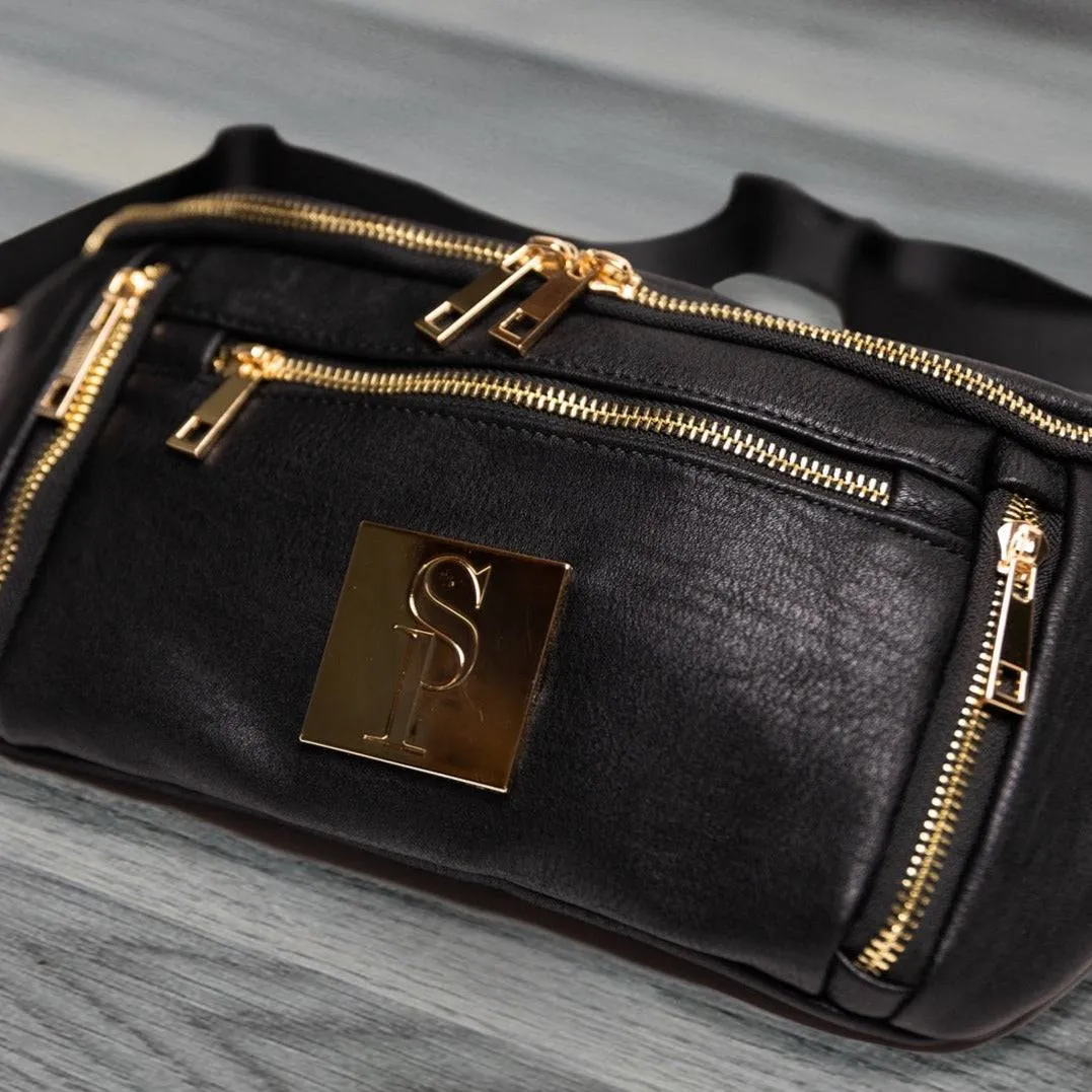 Black Luxury Leather Sling Bag