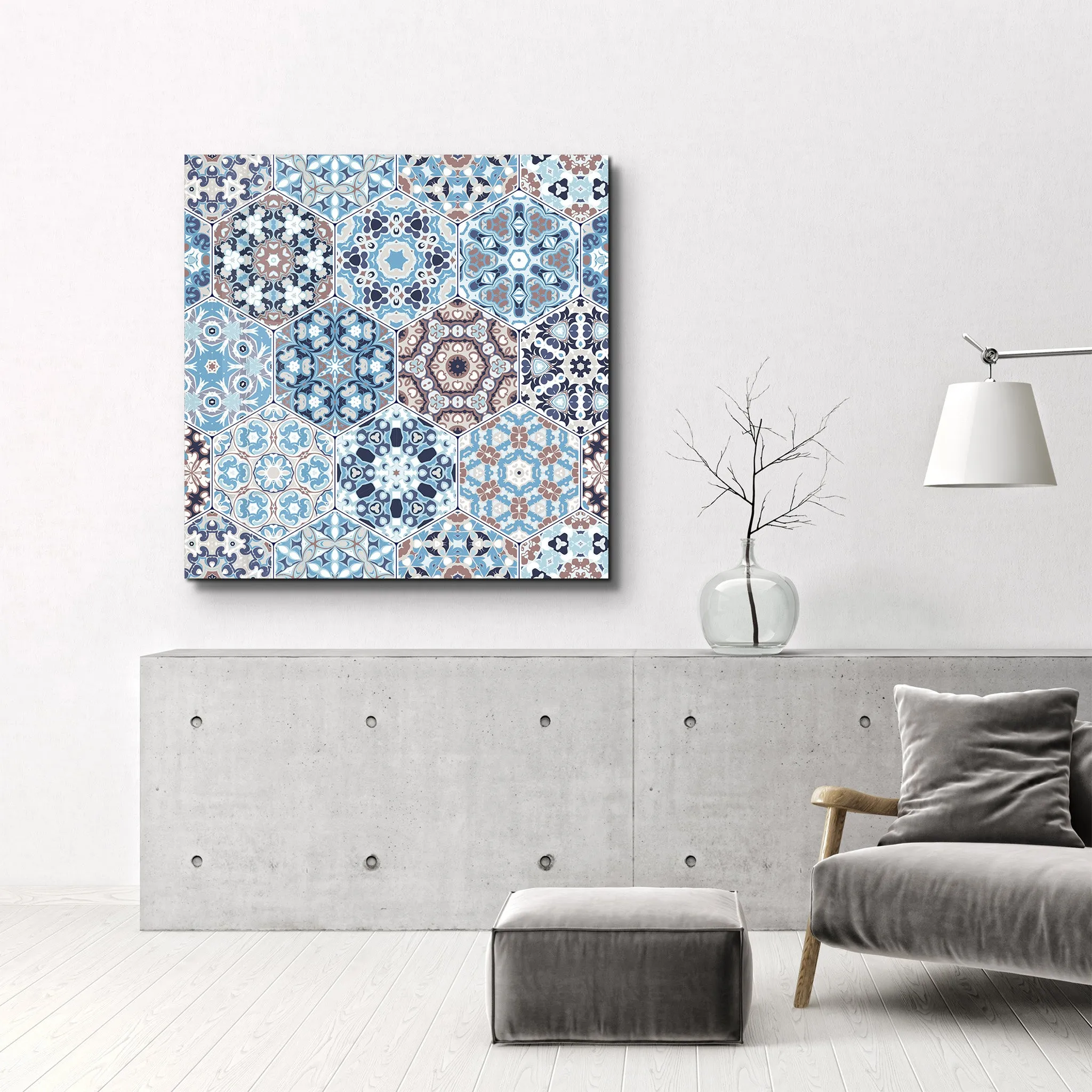 Blue Italian Ceramic Tiles Collection | Glass Wall Art