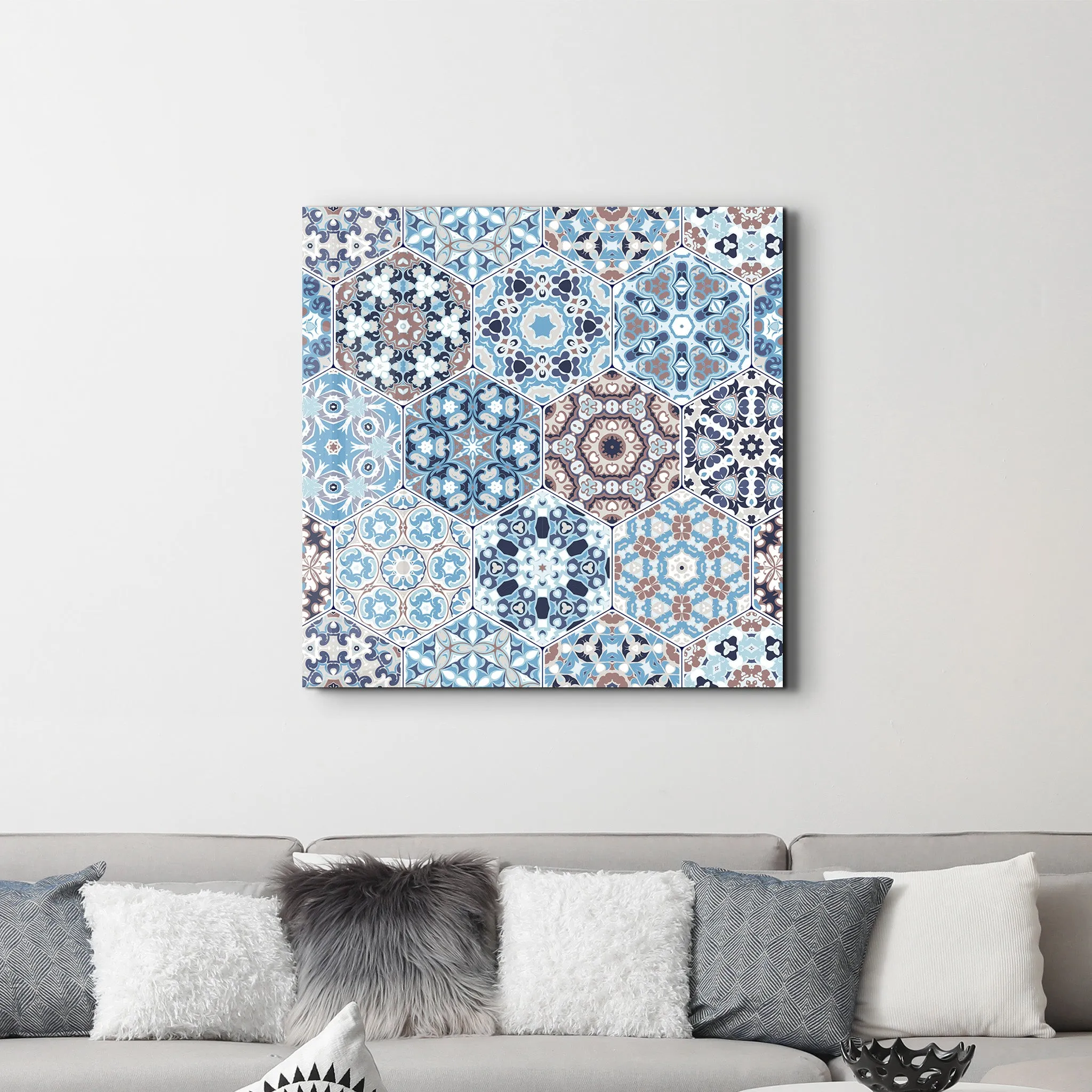 Blue Italian Ceramic Tiles Collection | Glass Wall Art