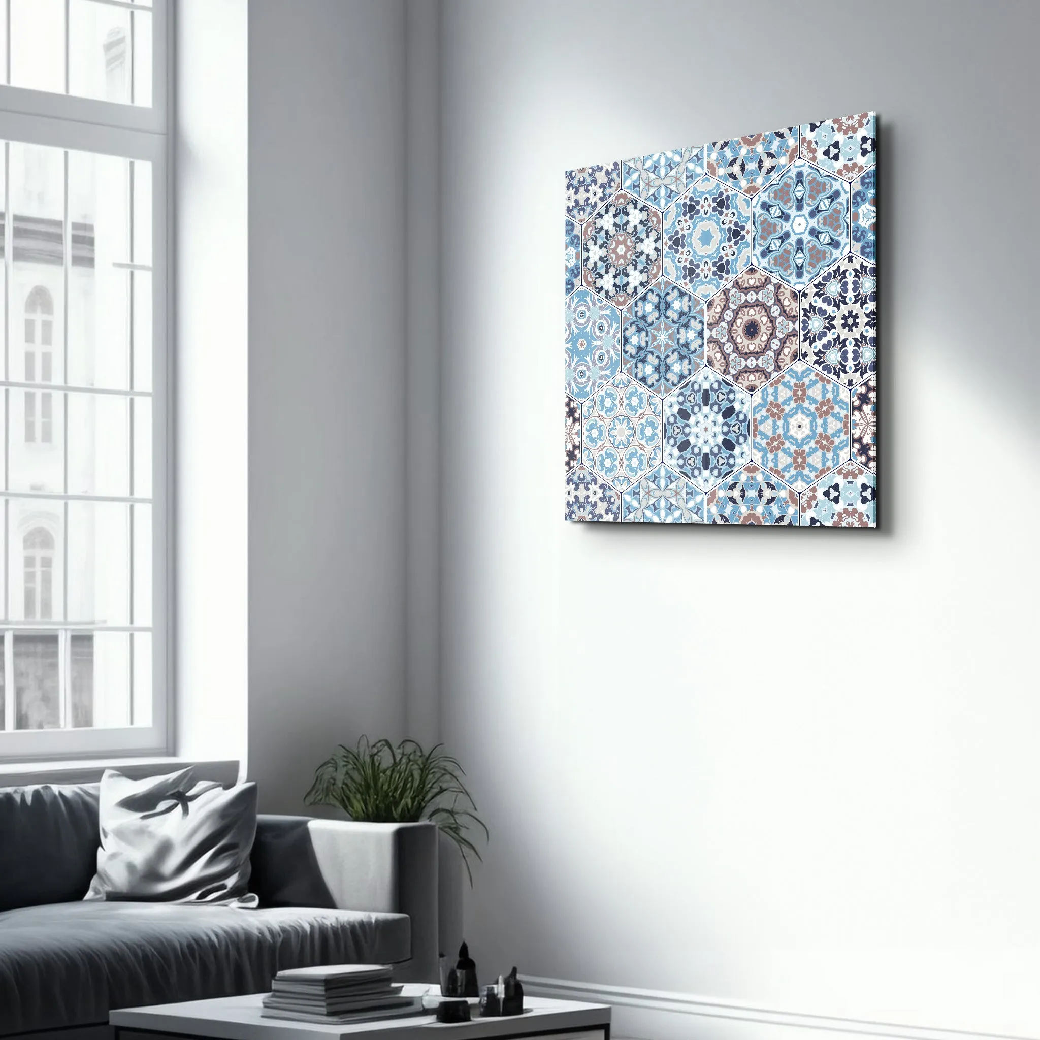 Blue Italian Ceramic Tiles Collection | Glass Wall Art