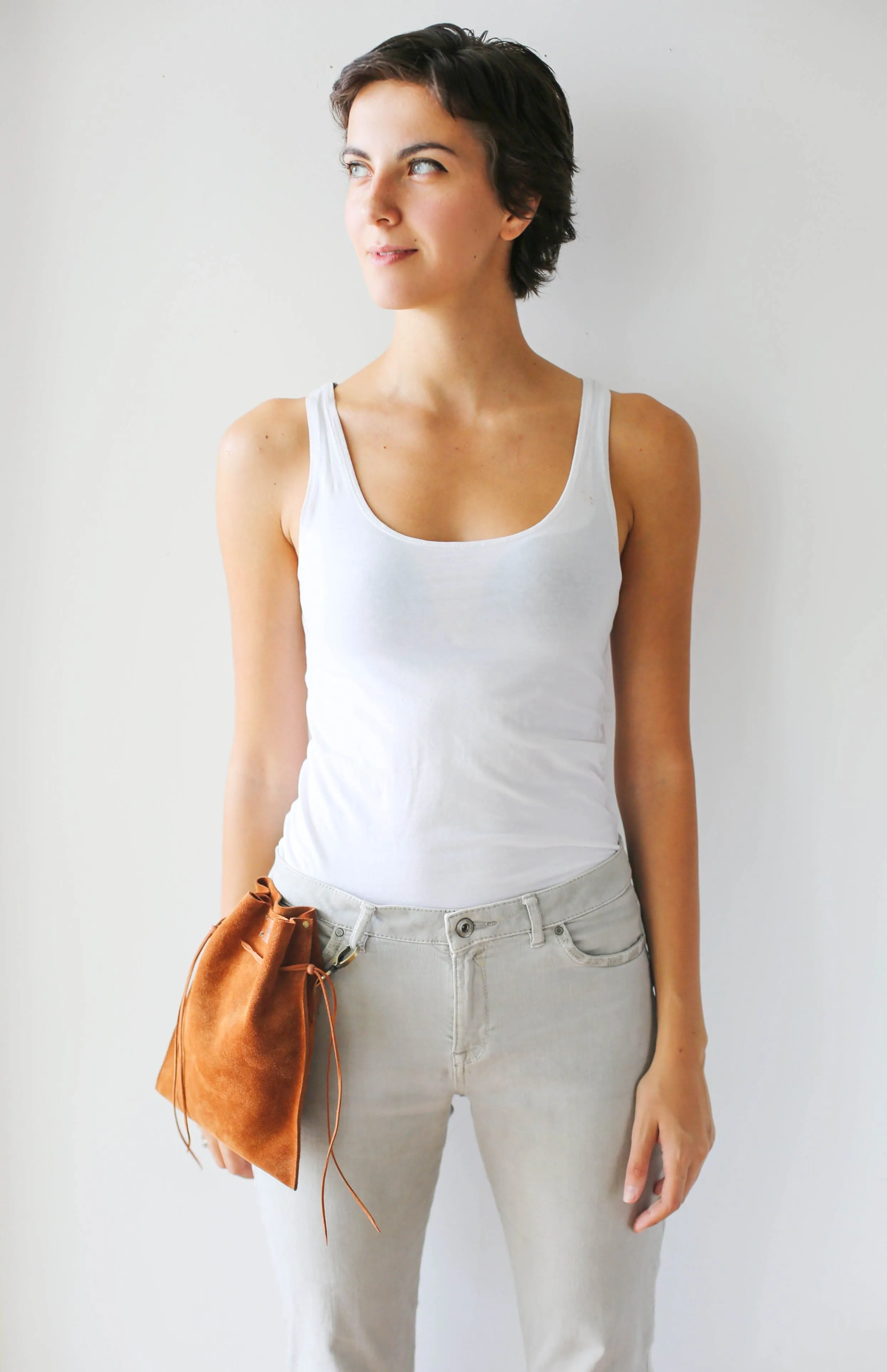 Brown Suede Cross Body Bag