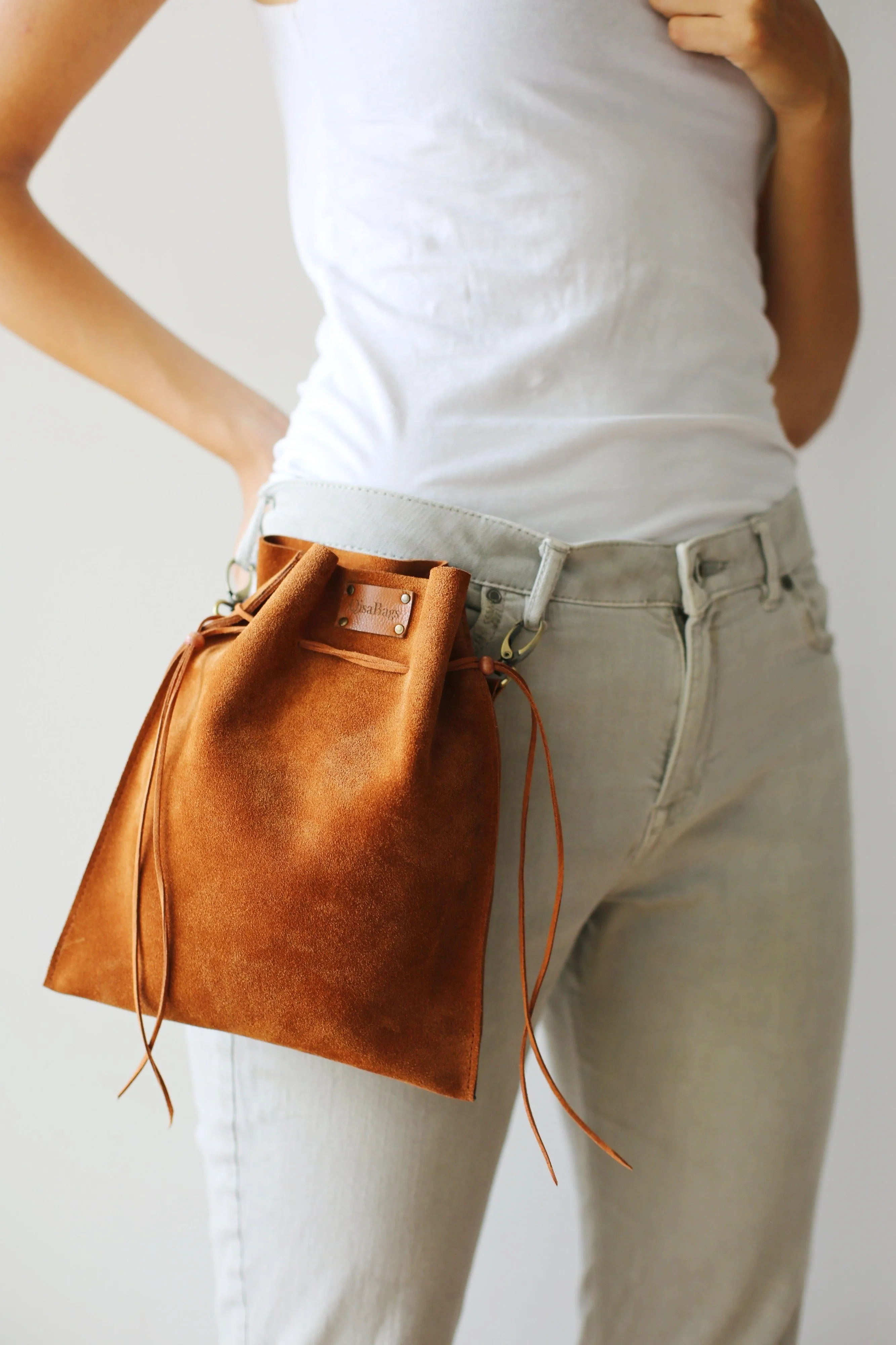 Brown Suede Cross Body Bag