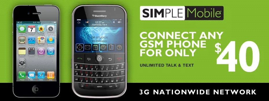 BYOP = Simple Mobile $90/ 3 month Unlimited Talk, Text, Int'l Text & 10 gb Data   Intl Talk   Sim Card  New Number