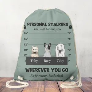 Canvas Drawstring Bag, Cat's Personal Stalker