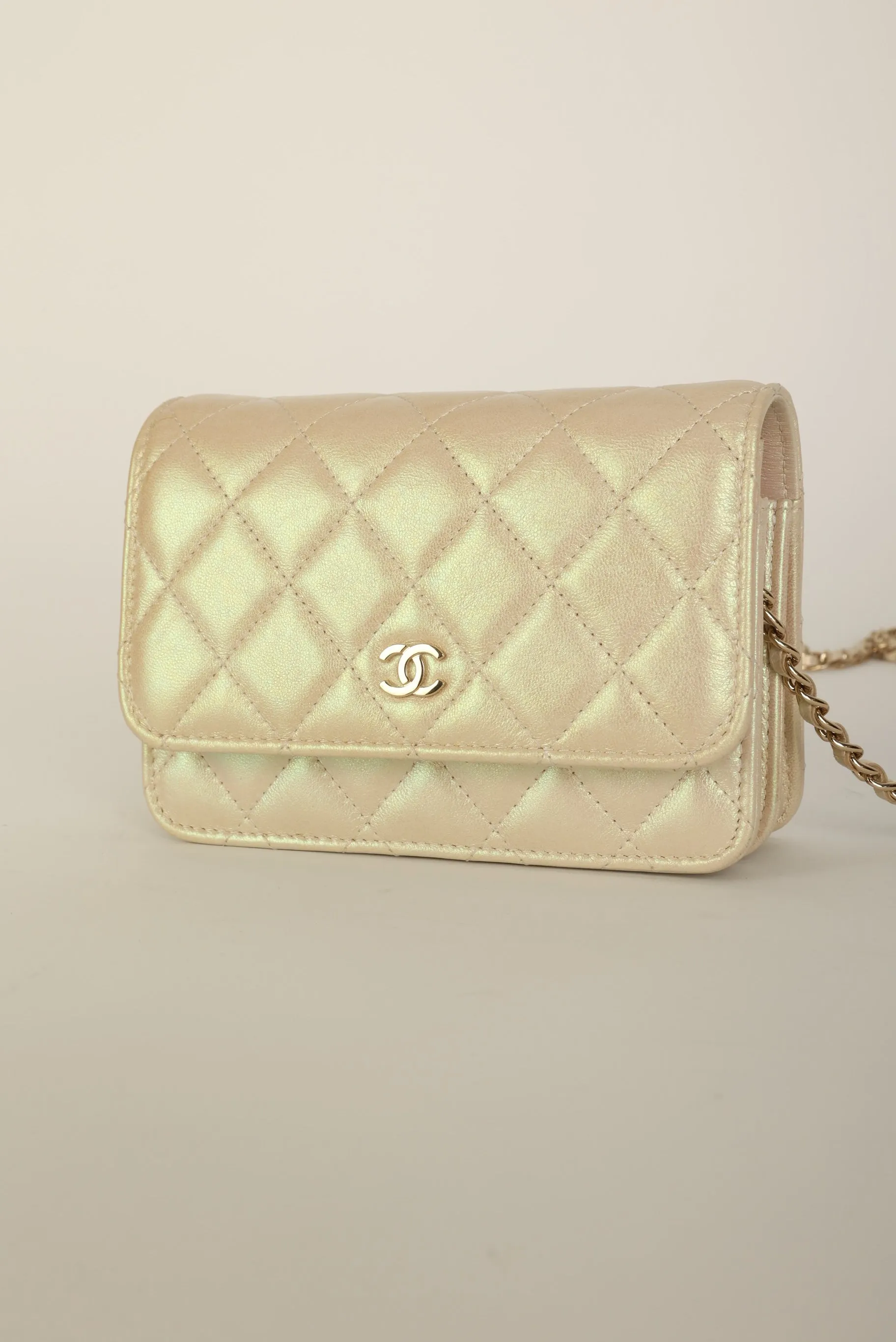 Chanel 2020 Lambskin Iridescent Wallet on Chain