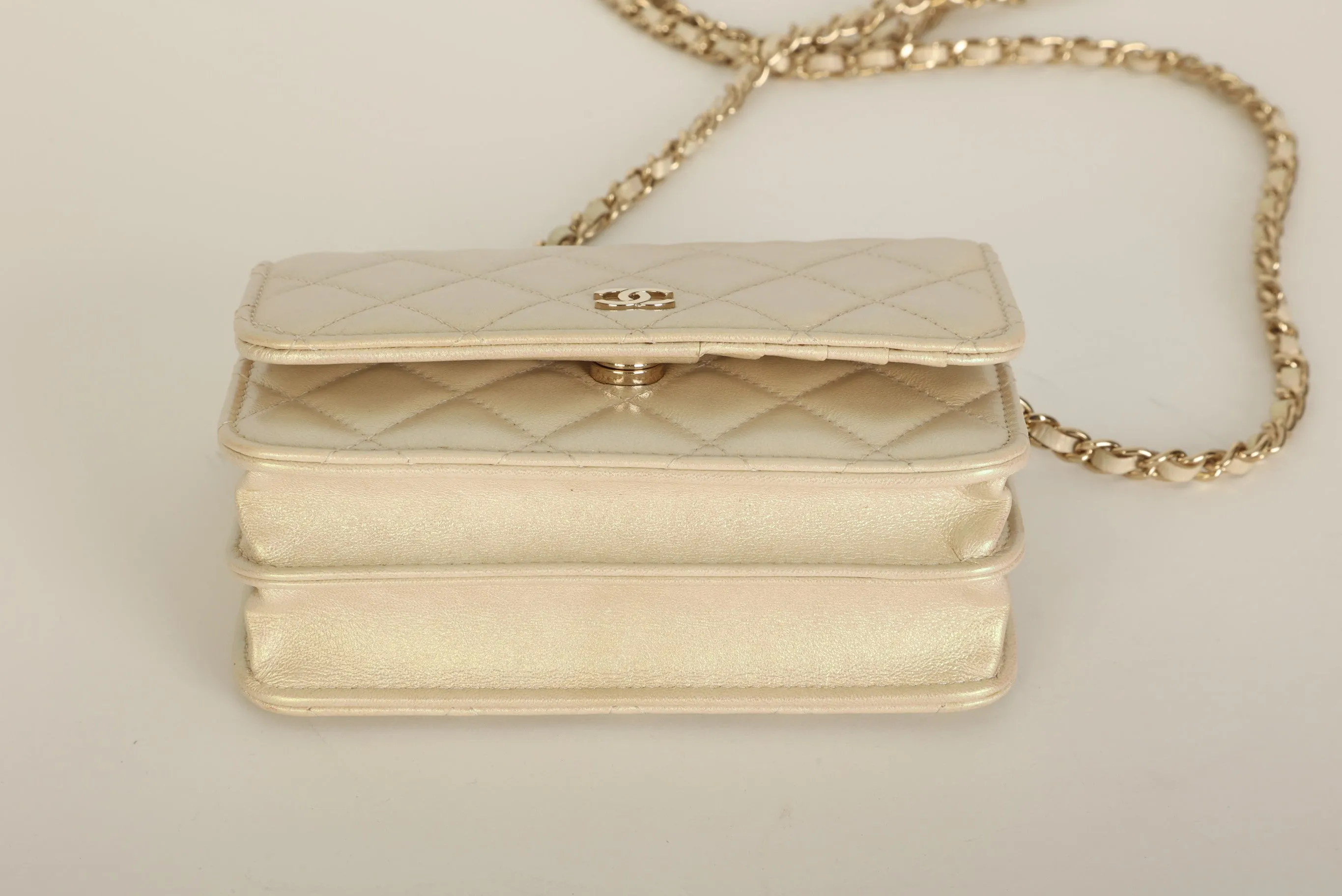 Chanel 2020 Lambskin Iridescent Wallet on Chain