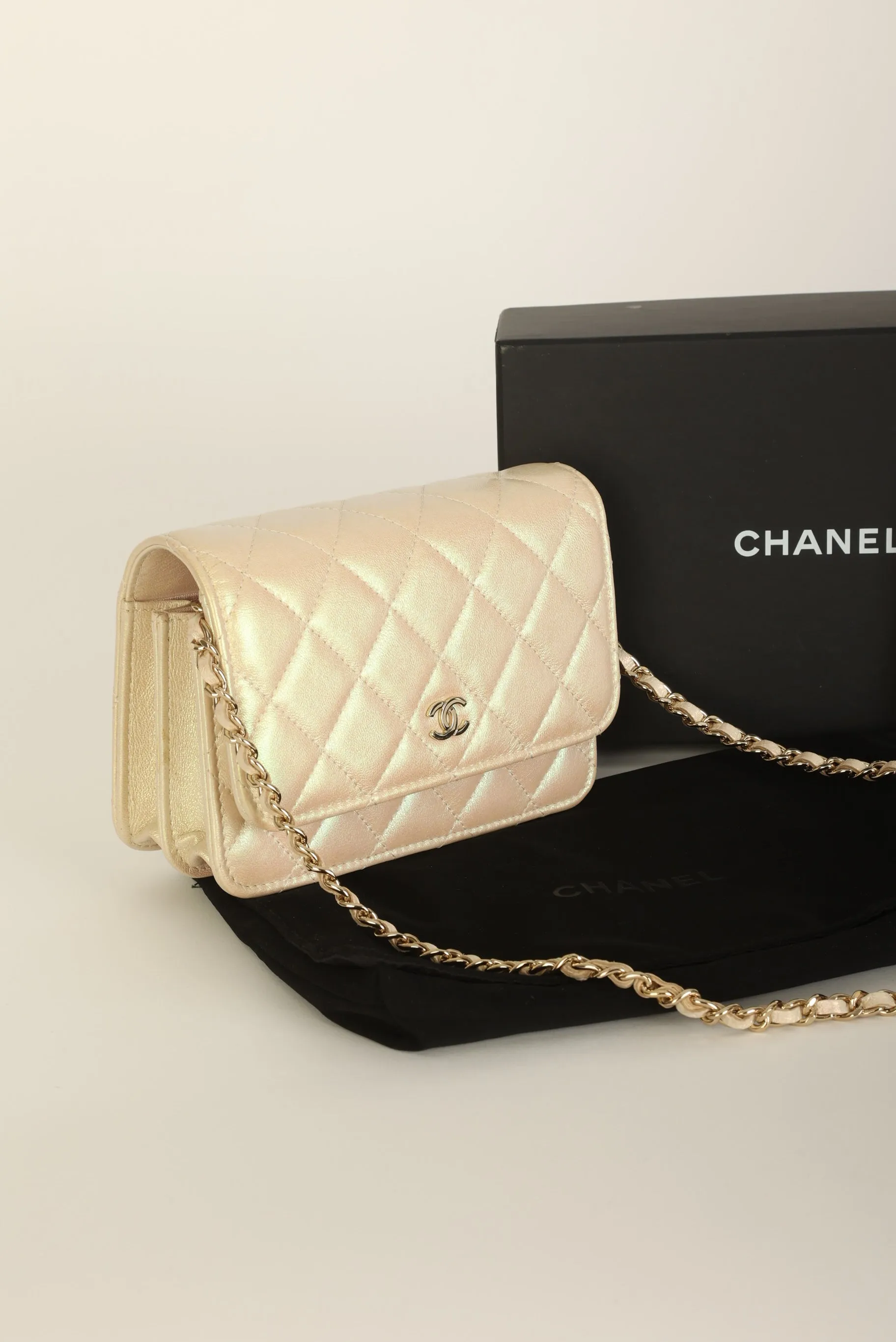 Chanel 2020 Lambskin Iridescent Wallet on Chain