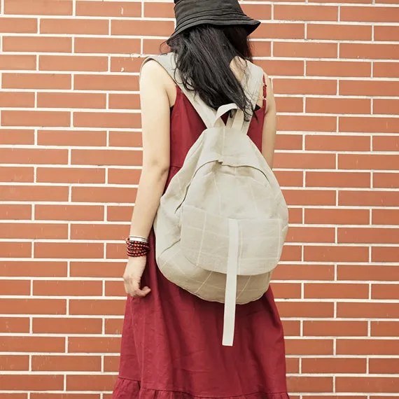 Checked Casual Simple Style Women Backpack Shoulder Bag