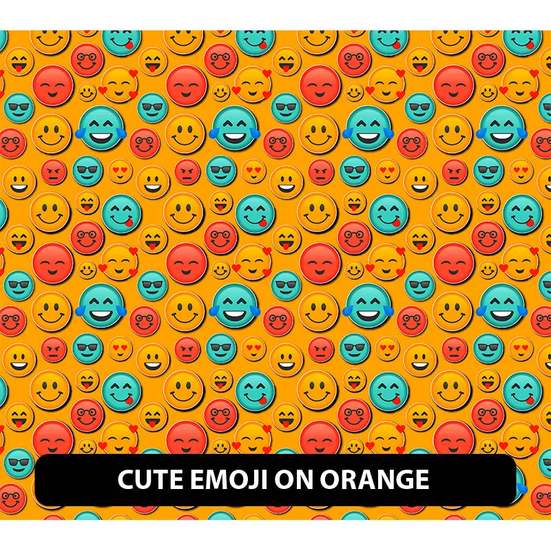 Cute Emoji Orajet 3164 Patterned Adhesive Vinyl (11" x 12")