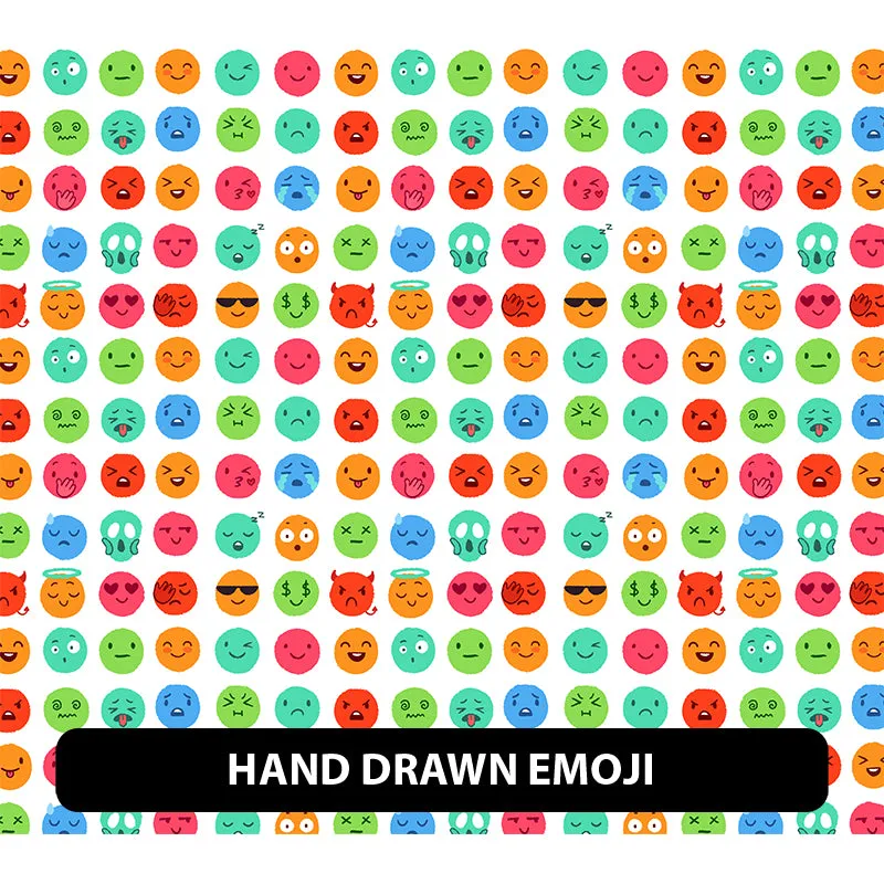 Cute Emoji Orajet 3164 Patterned Adhesive Vinyl (11" x 12")