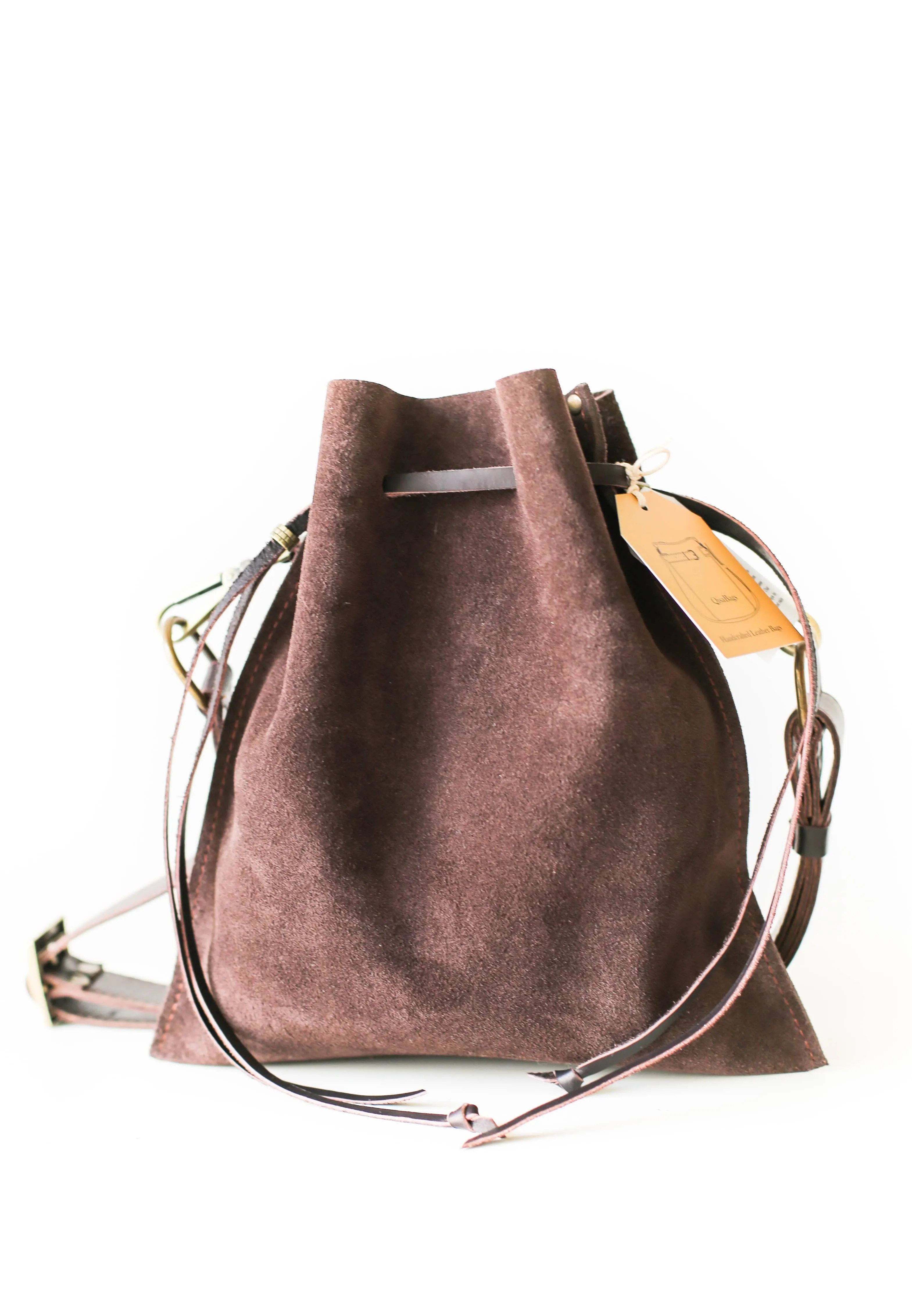 Dark Brown Suede Cross Body Bag