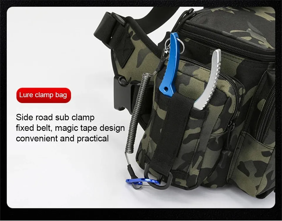 Fishing and Outdoor Multifunctional Waist Pack with Shoulders Straps Support