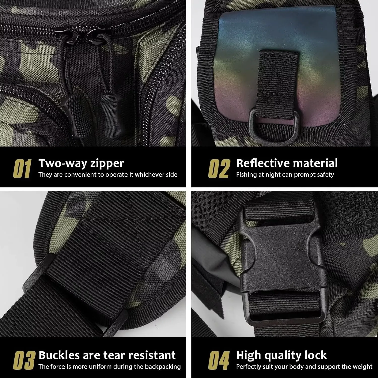 Fishing and Outdoor Multifunctional Waist Pack with Shoulders Straps Support