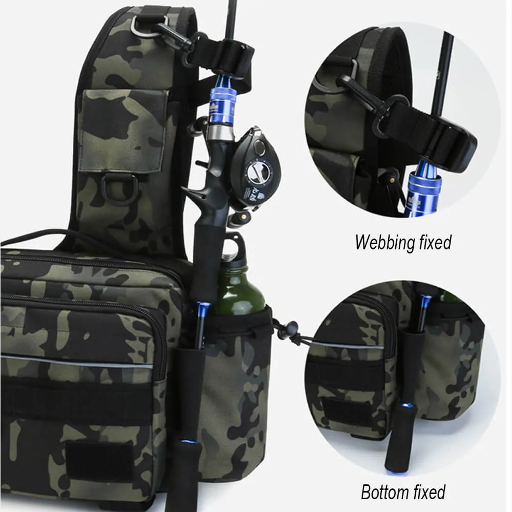 Fishing and Outdoor Multifunctional Waist Pack with Shoulders Straps Support