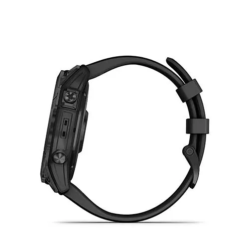 fēnix 7X Sapphire - Black Titanium with Black Silicone Band