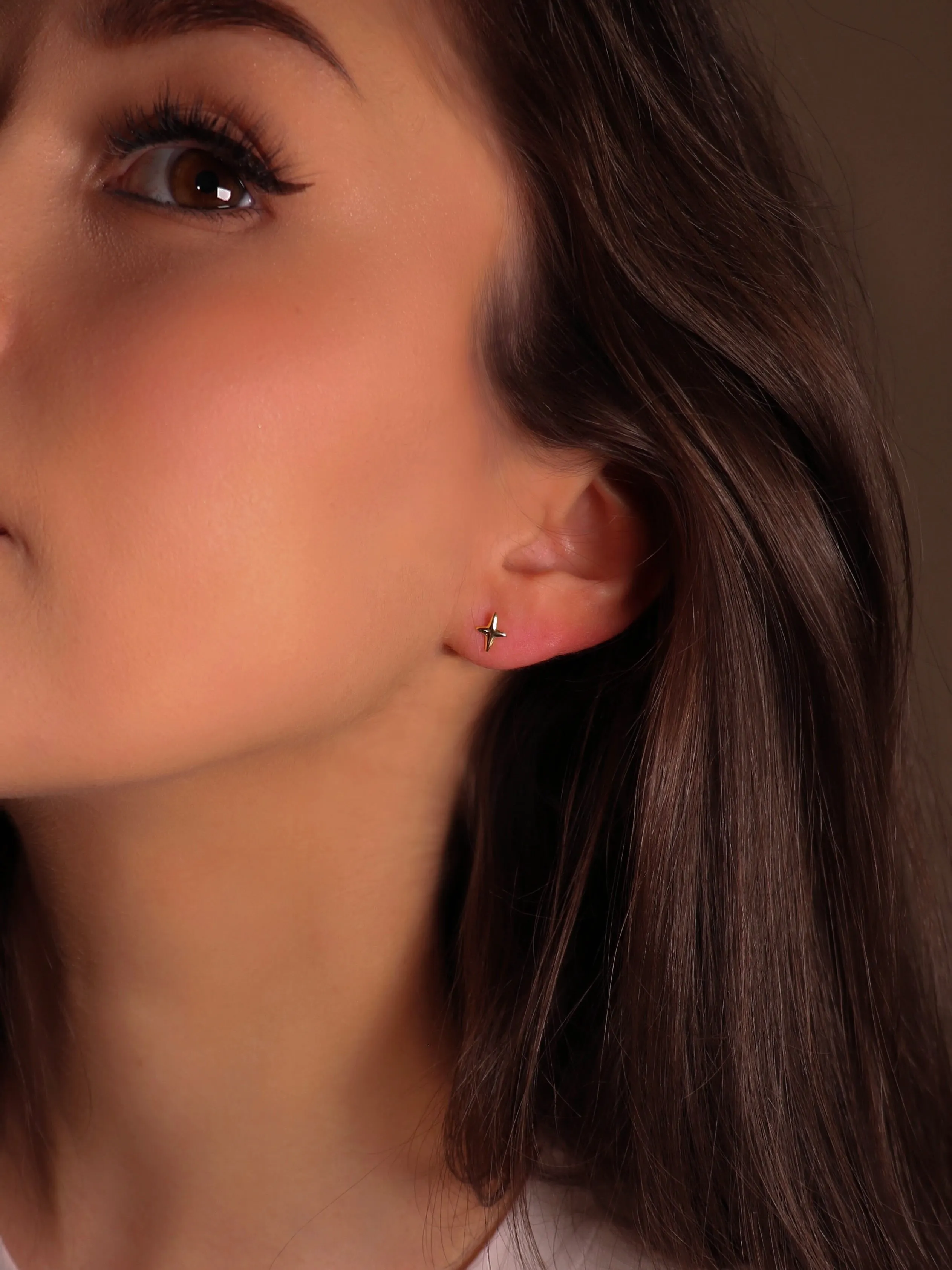 Gold Star Stud Earrings