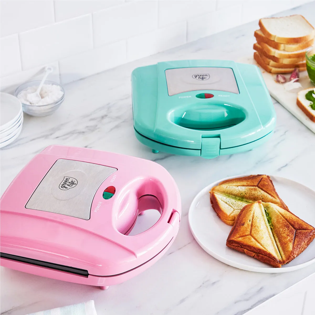 GreenLife Waffle and Sandwich Duo | Pink