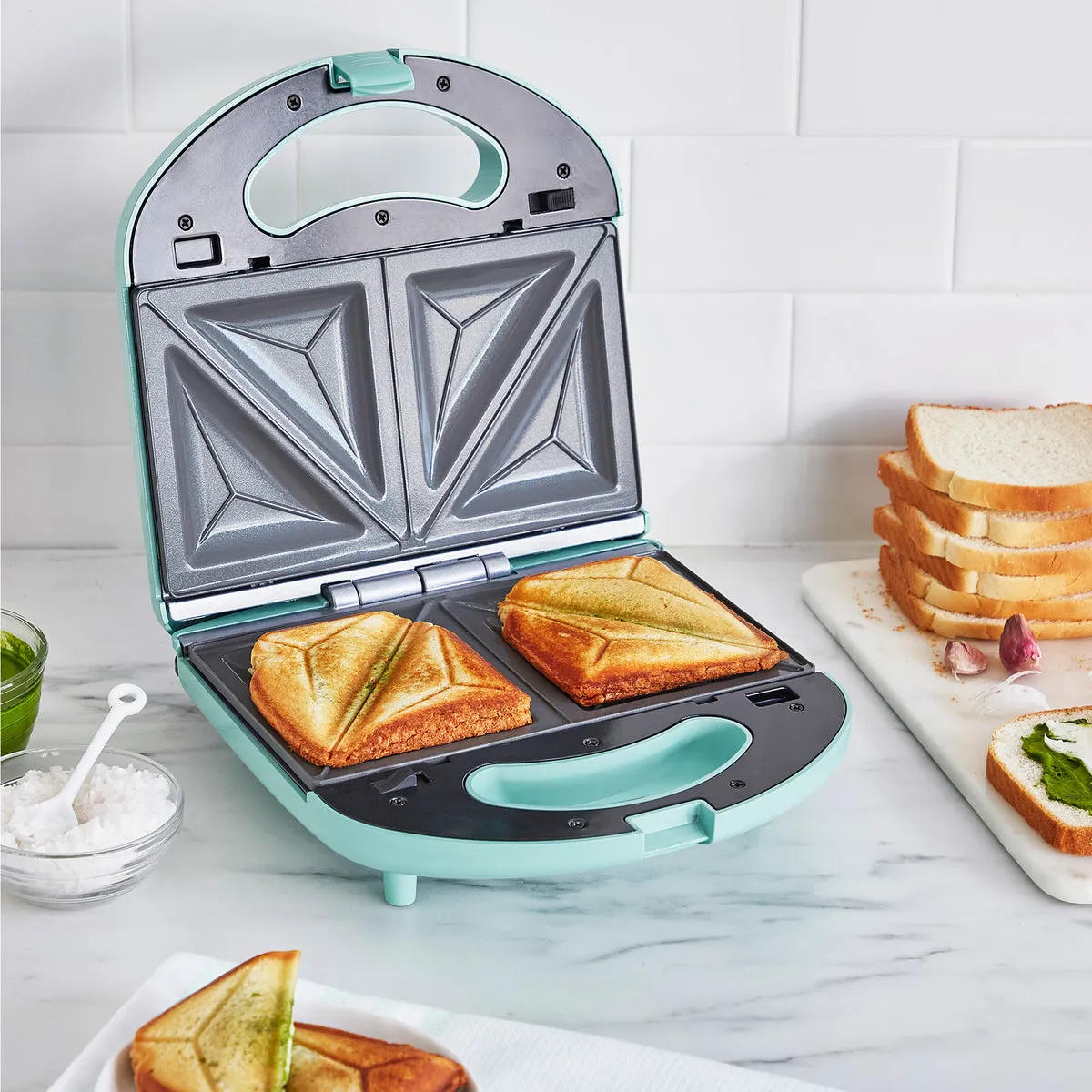 GreenLife Waffle and Sandwich Duo | Turquoise