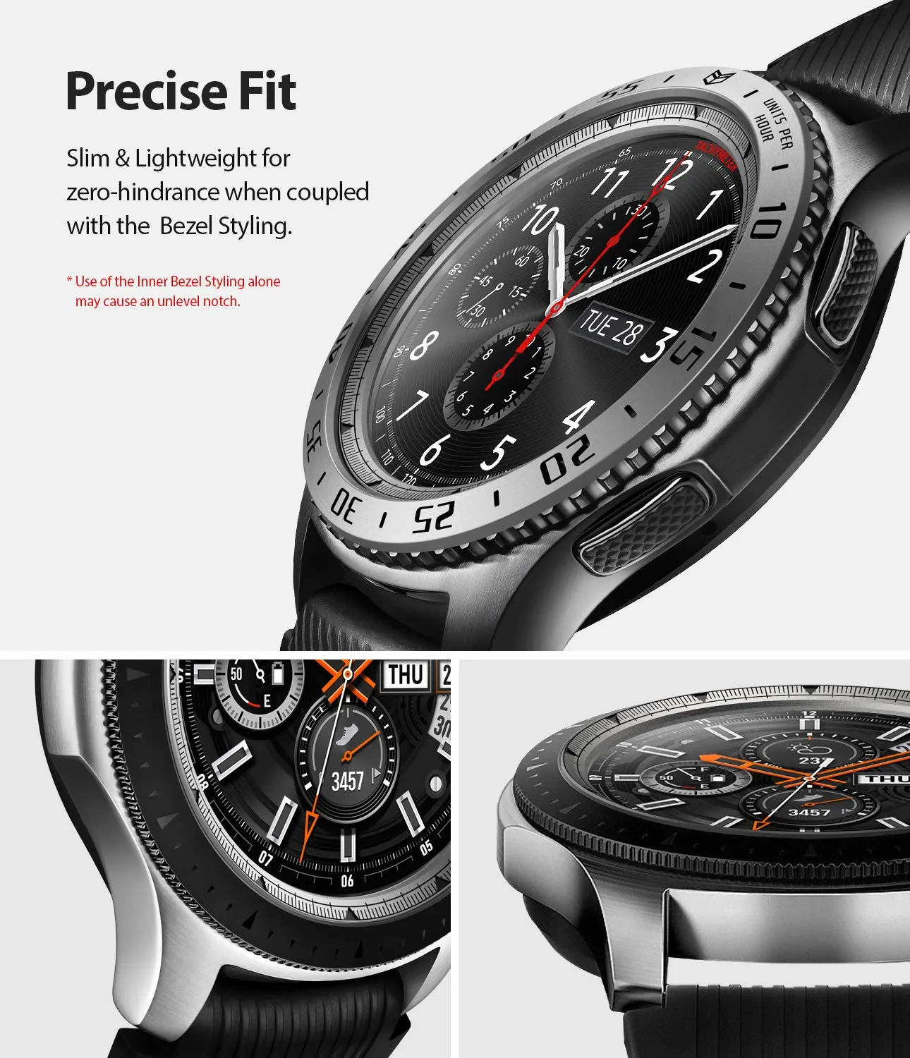 Inner Bezel Styling for Galaxy Watch 46mm, Galaxy Gear S3 Frontier -  GW-46-IN-01   [Stainless Steel]