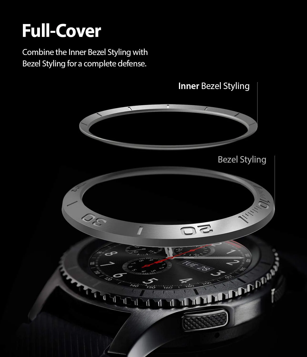 Inner Bezel Styling for Galaxy Watch 46mm, Galaxy Gear S3 Frontier - GW-46-IN-03   [Stainless Steel]