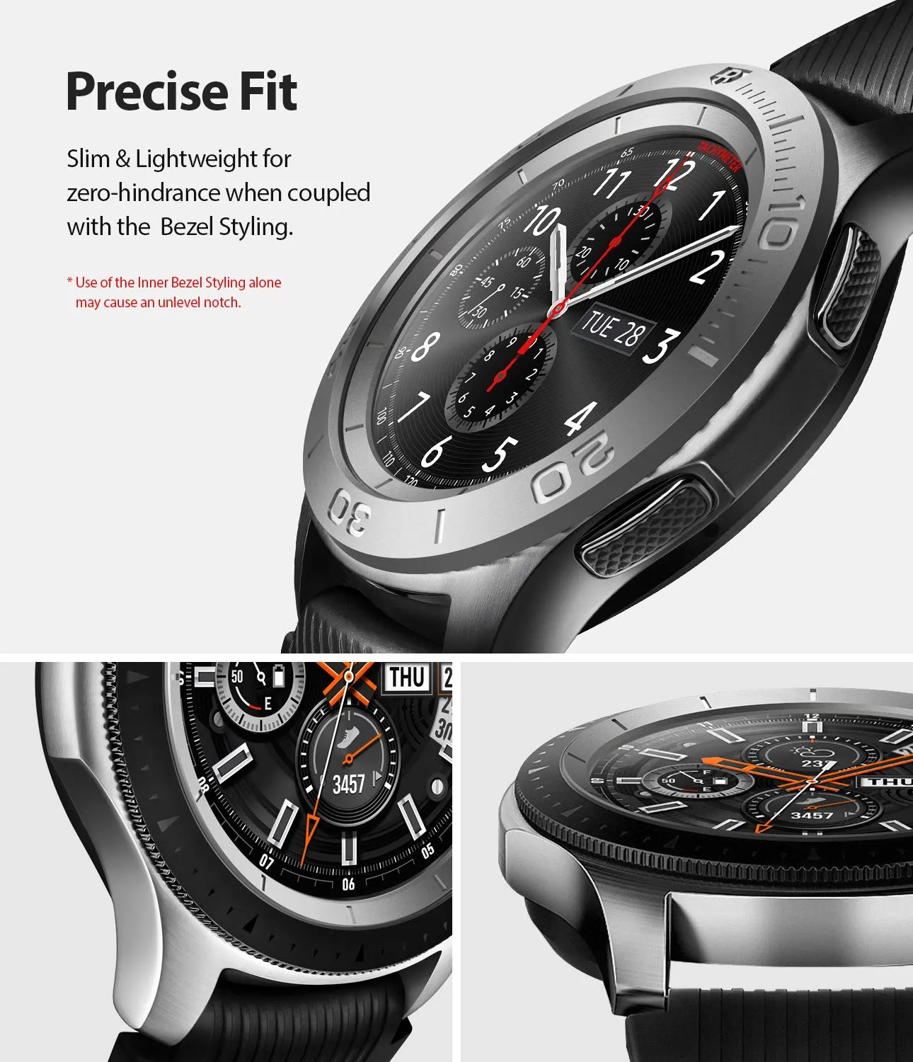 Inner Bezel Styling for Galaxy Watch 46mm, Galaxy Gear S3 Frontier - GW-46-IN-03   [Stainless Steel]