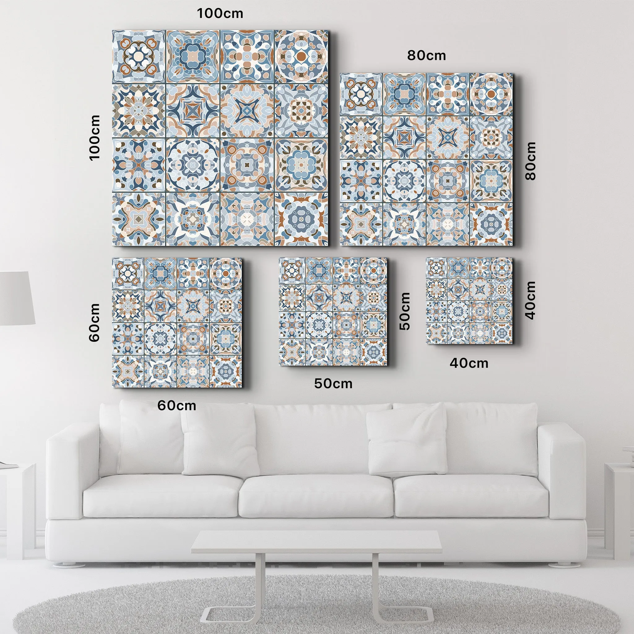 Light-Blue Italian Ceramic Tiles Collection | Glass Wall Art