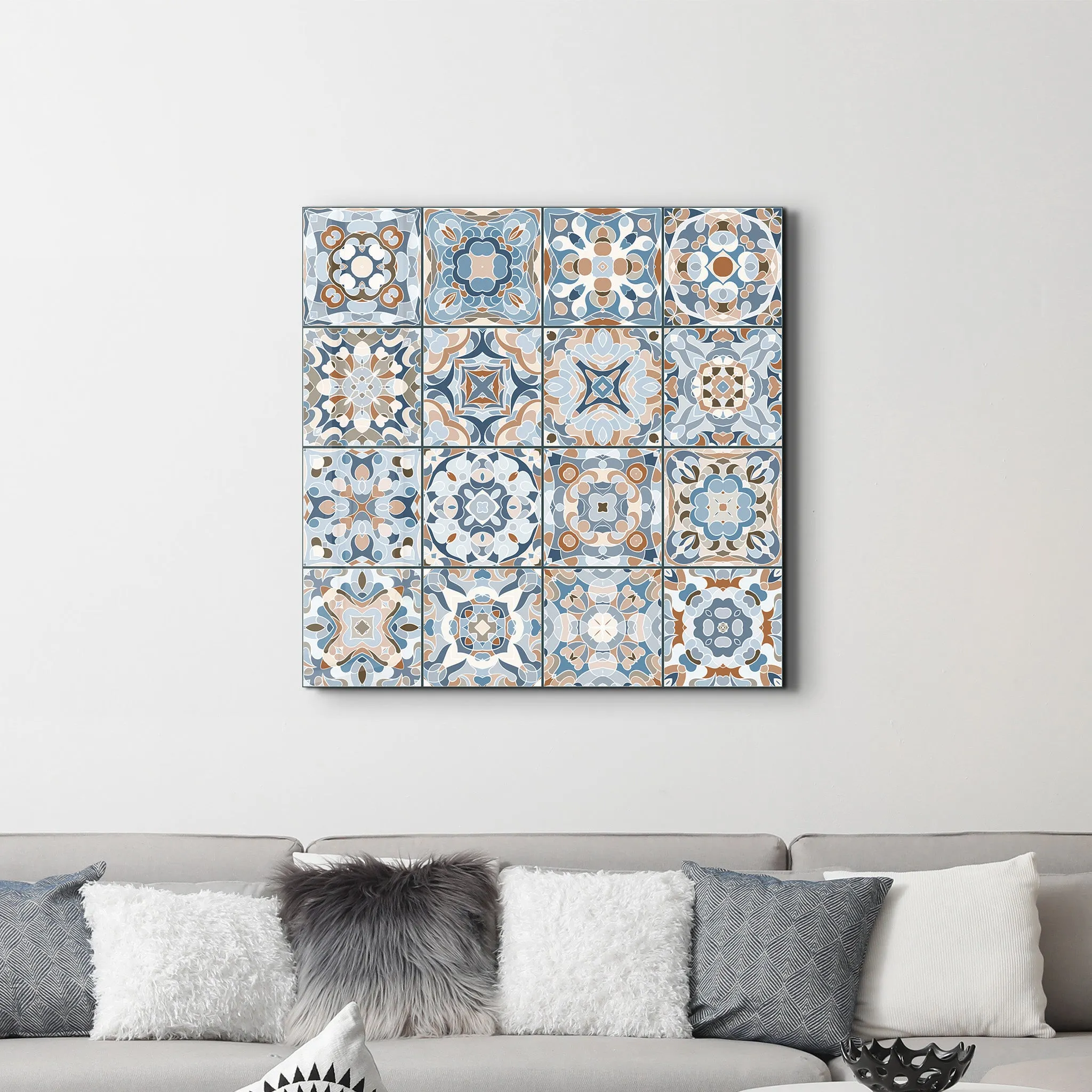 Light-Blue Italian Ceramic Tiles Collection | Glass Wall Art