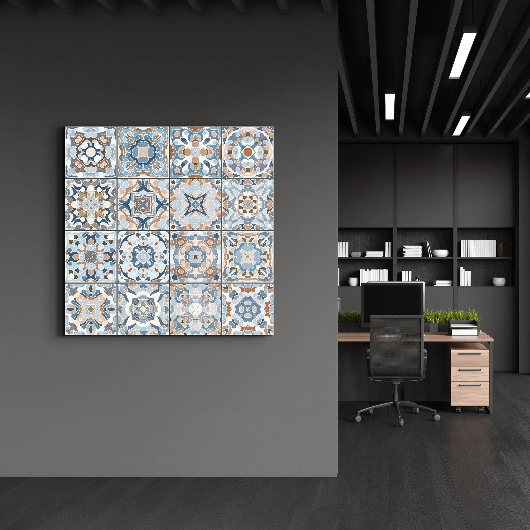 Light-Blue Italian Ceramic Tiles Collection | Glass Wall Art