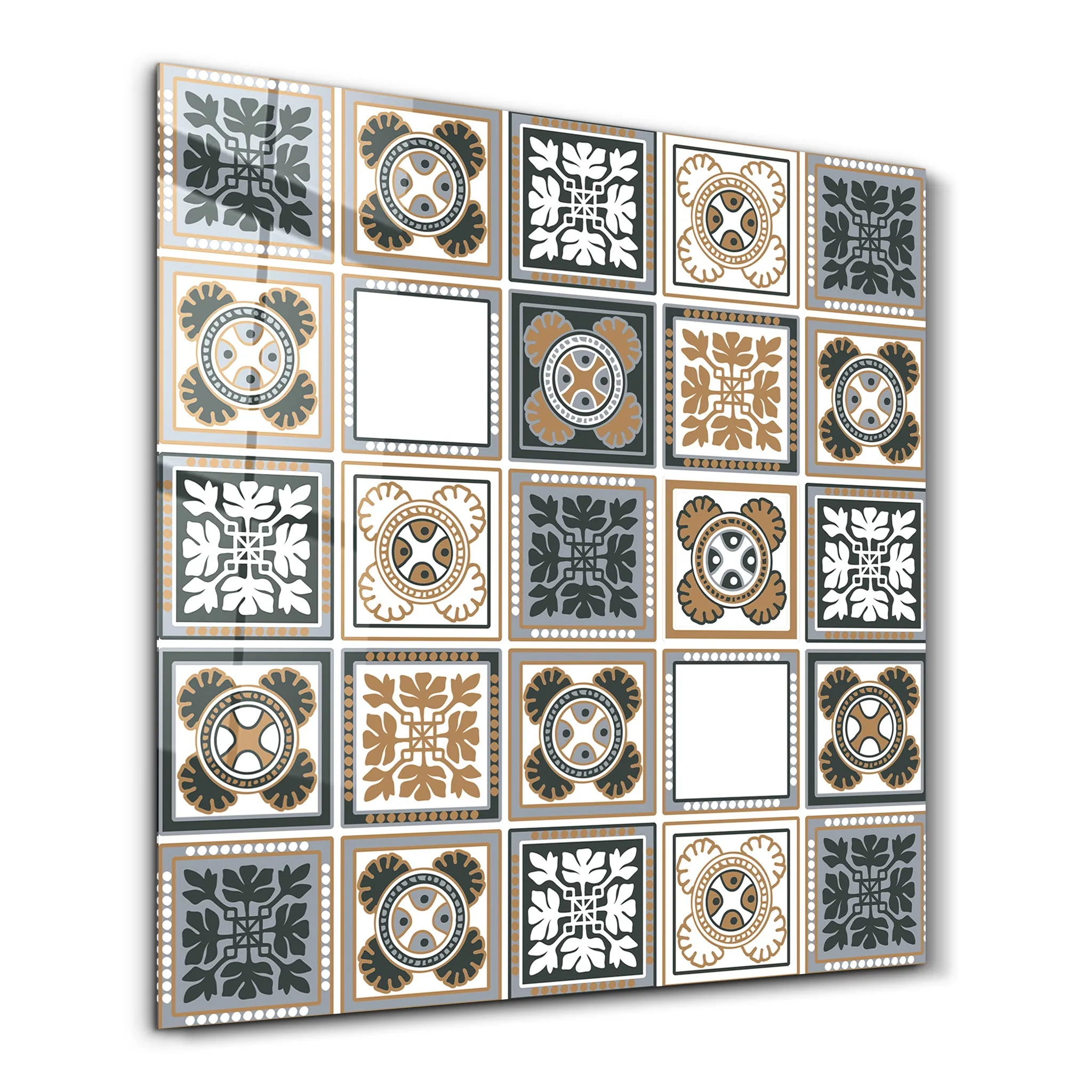 Light-Brown Italian Ceramic Tiles Collection | Glass Wall Art