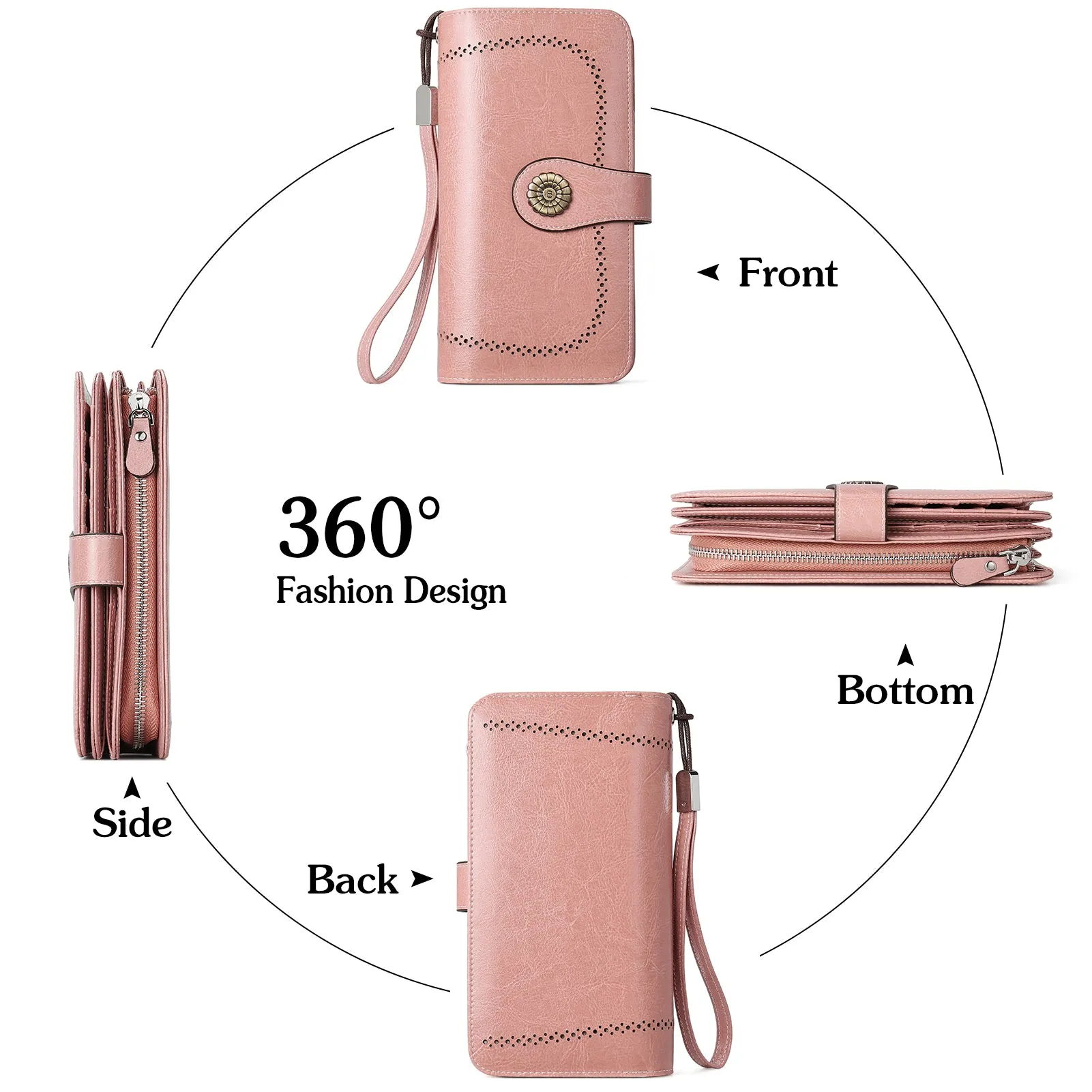 Lomy Big Wallet For Women With Wristlet —  Large Capacity