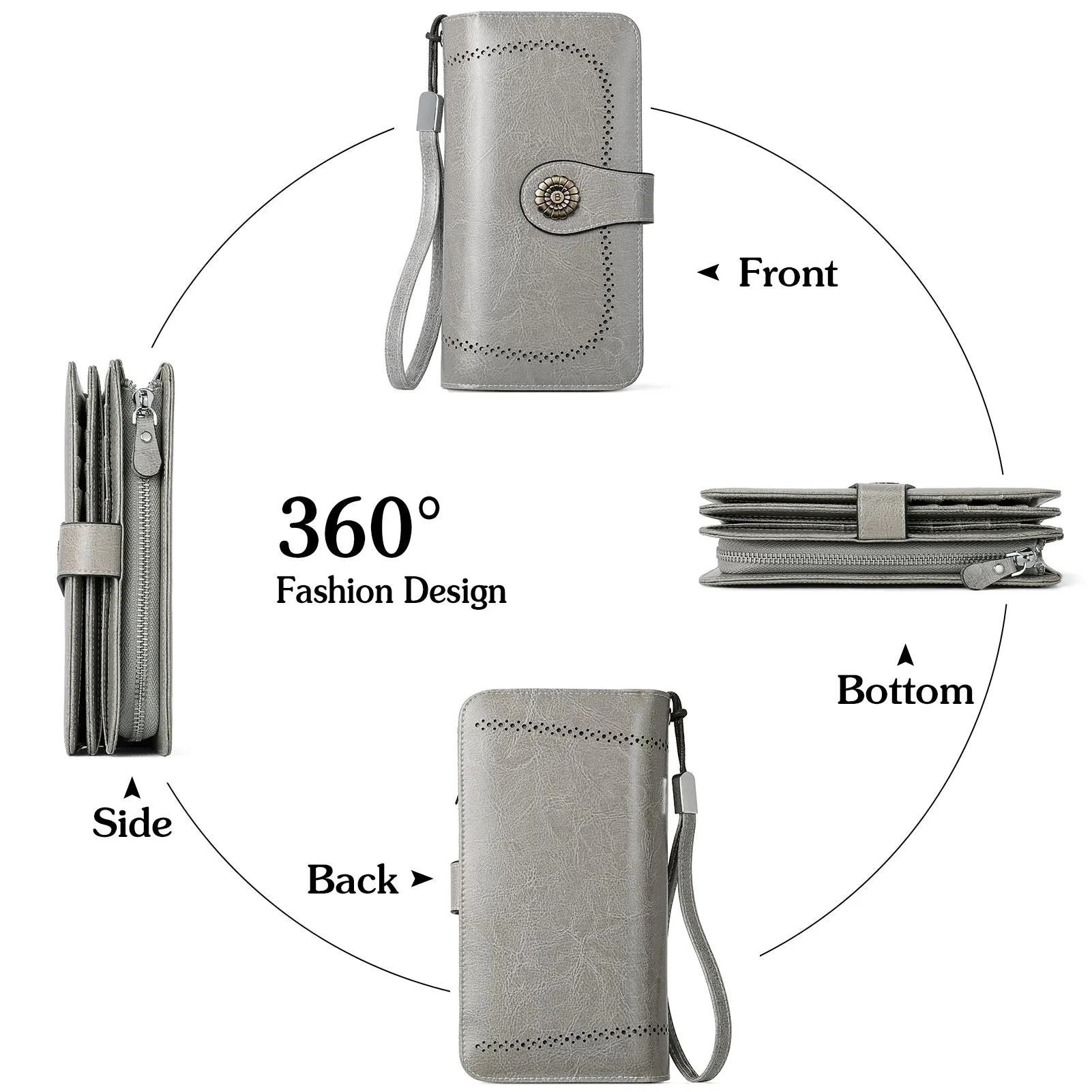 Lomy Big Wallet For Women With Wristlet —  Large Capacity