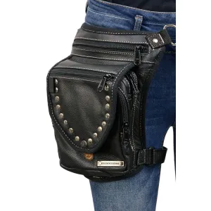 Milwaukee Leather MP8882 Black Conceal and Carry Leather Thigh Bag