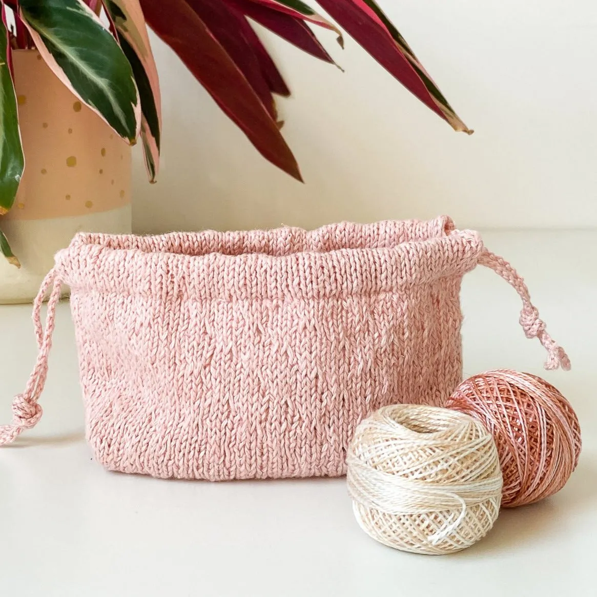 Mini Trellis Stitch Drawstring Bag Kit