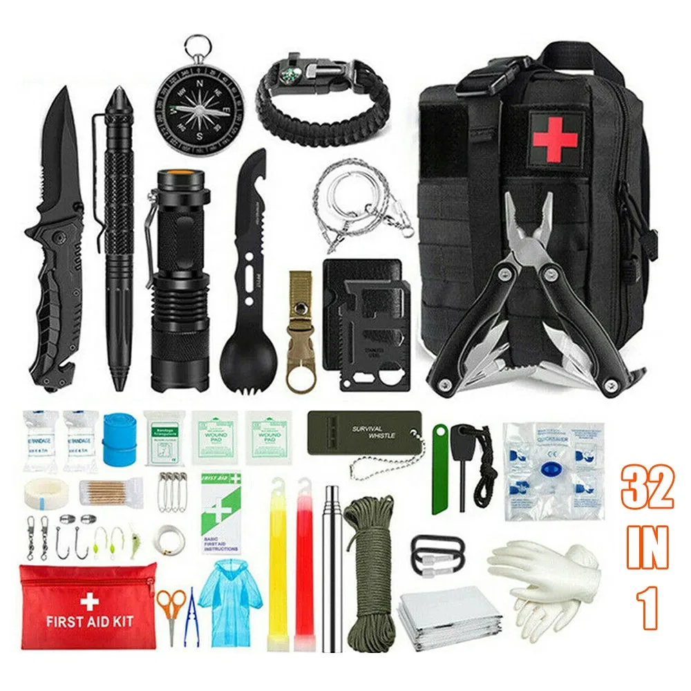 Multi-Purpose Emergency Survival Kit 40-Piece for Outdoor Activities