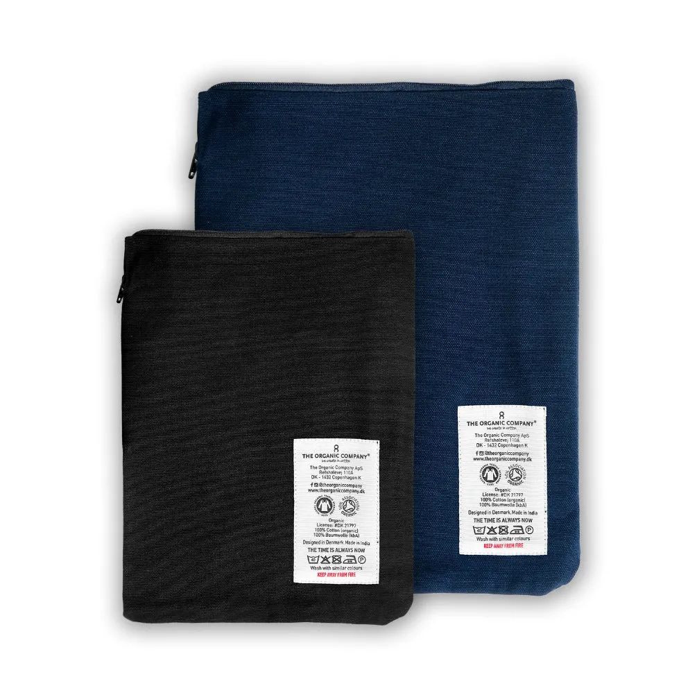 Organic Cotton Small Zip Pouch - Black