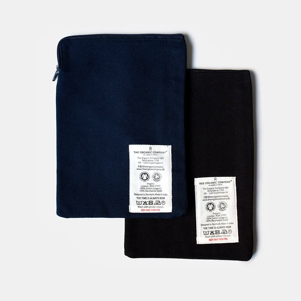 Organic Cotton Small Zip Pouch - Black