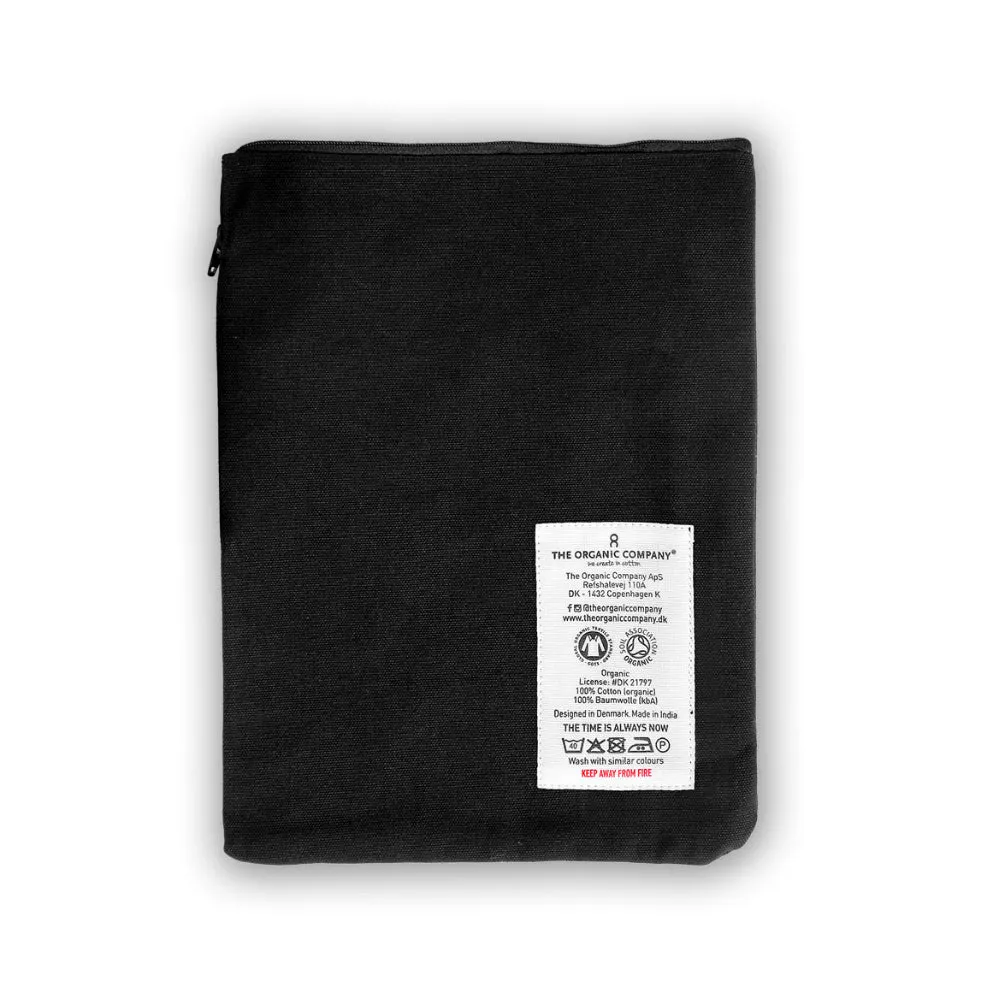 Organic Cotton Small Zip Pouch - Black