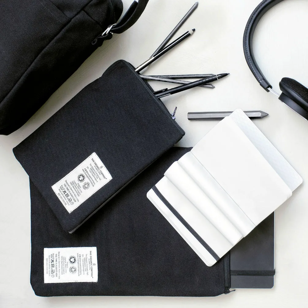 Organic Cotton Small Zip Pouch - Black