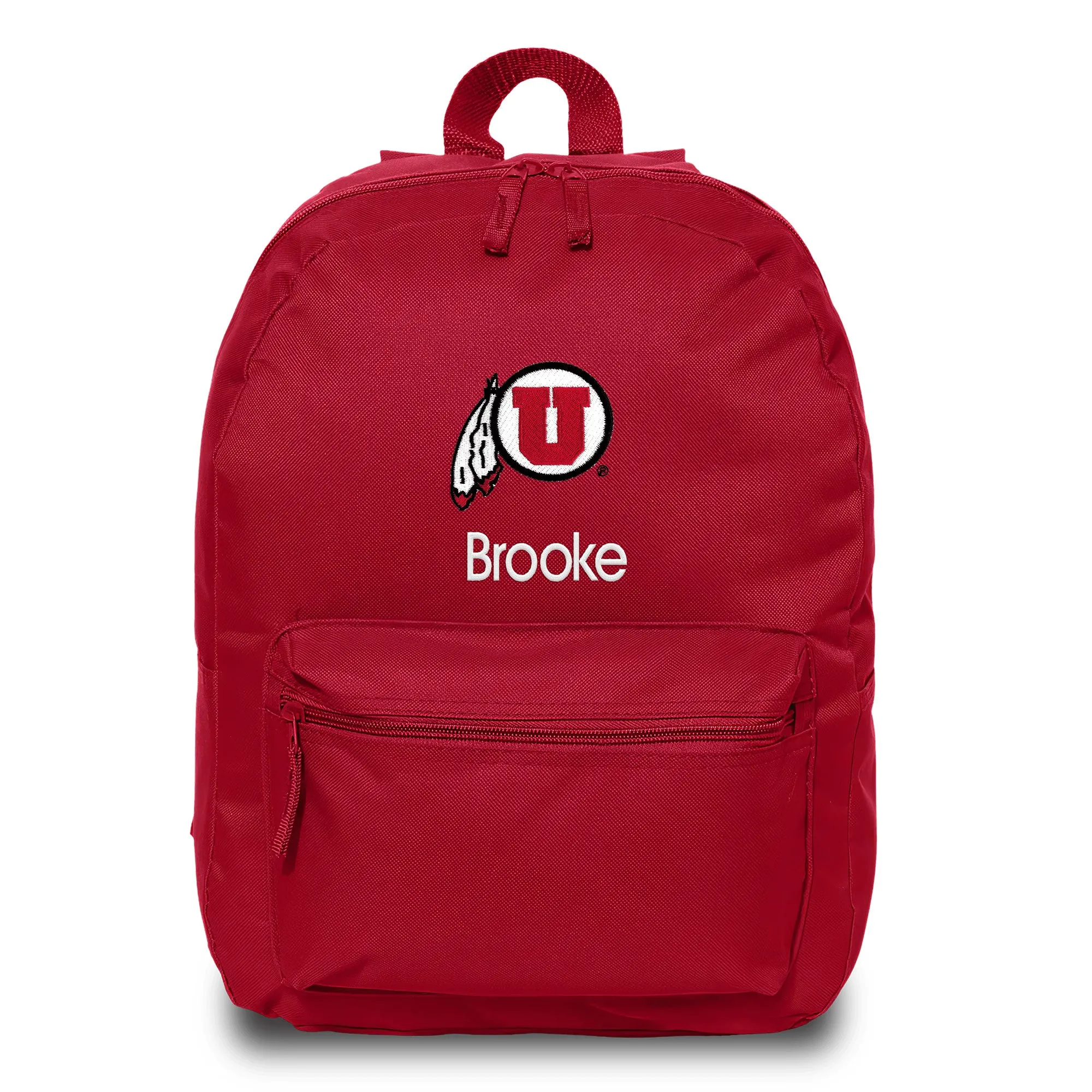 Personalized Utah Utes Circle and Feather Backpack