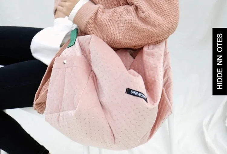 Pink Simple Style Women Backpack Shoulder Bag